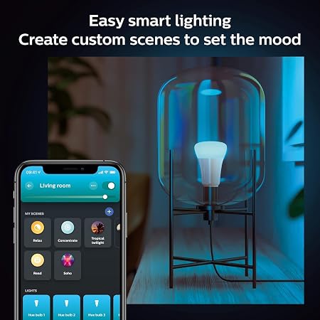 Philips Hue A19 LED Smart Light Bulb 3-Pack - White and Color Ambiance - 60W Indoor Light Bulb - Control with Hue App - Works with Alexa, Google Assistant and Apple Homekit