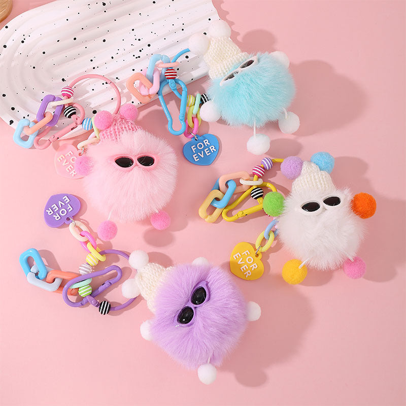 Viral Fluffy Sprite Coal Ball Keychain